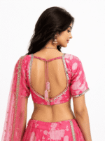 Blush Couture Floral Lehenga Ensemble - Image 4
