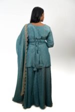 Light Blue Tissue Silk Sharara Suit - Image 5