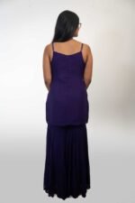 Purple Hand-beaded Sharara suit - Image 5