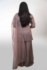 Lavender Tissue Silk Sharara Suit - Image 4