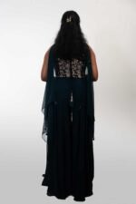 Dark Blue Embroidered Corset Co-ord set - Image 4