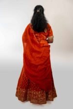 Orange Banarasi Silk Lehenga - Image 4