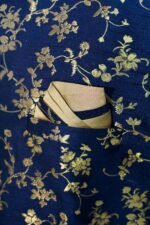 Luxurious Dark Blue Sherwani Set - Image 3