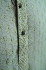 Olive Green Kurta Pajama - Image 3