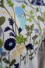 Embroidered Flora White Kurti - Image 3
