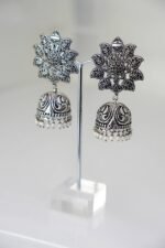 Lotus Bloom Oxidised Jhumka
