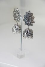 Lotus Bloom Oxidised Jhumka - Image 2