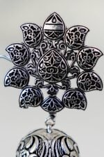 Lotus Bloom Oxidised Jhumka - Image 3