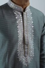 Elegant Grey Kurta Pajama - Image 2