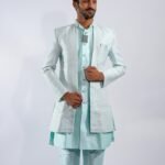 Majestic Cyan Sherwani Set