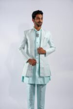 Majestic Cyan Sherwani Set