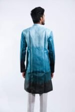 Regal Sea Blue Gradient Sherwani Set - Image 4