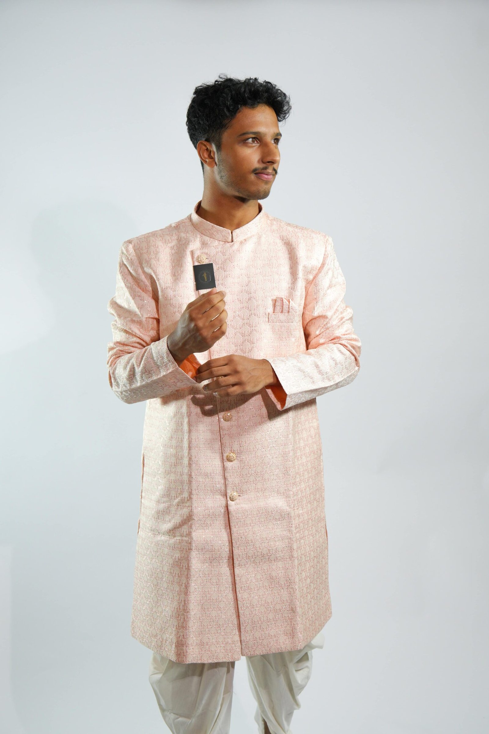 File-10.jpg Exquisite Soft Pink Sherwani Set - Image 1