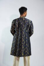 Luxurious Dark Blue Sherwani Set - Image 2