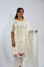 Handwork Warm White Salwar Suit