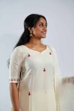 Handwork Warm White Salwar Suit - Image 2