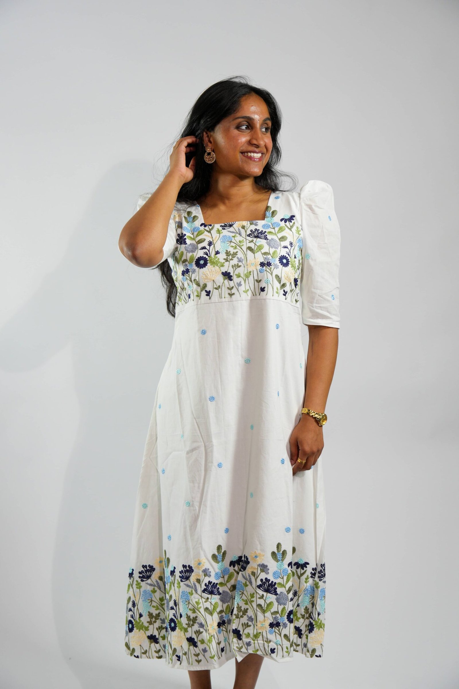 File-38.jpg Embroidered Flora White Kurti - Image 1