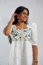 Embroidered Flora White Kurti - Image 2