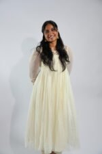 Divine Warm White Frock Kurti